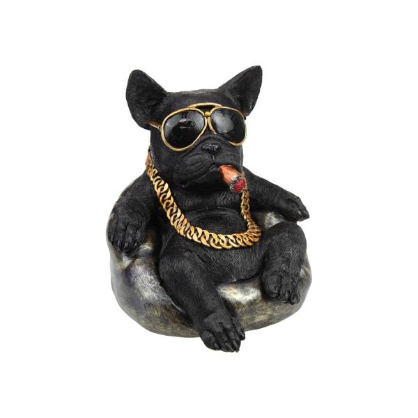 Sitting Gangster Dog With Chain - 20cm
