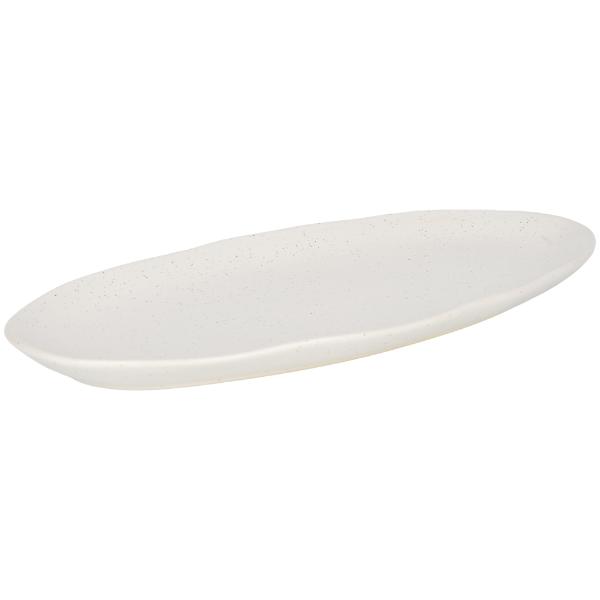 Speckled White Oval Plate - 37cm