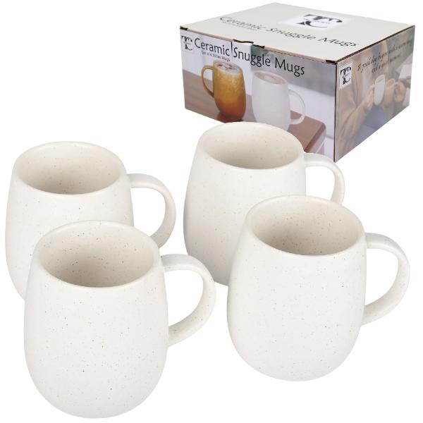 4 Pack White Mugs - 400ml