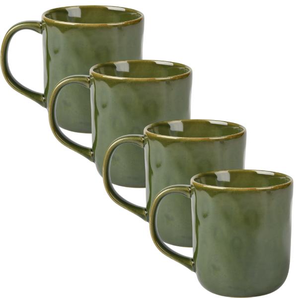 4 Piece Olive Mirth Mugs - 350ml