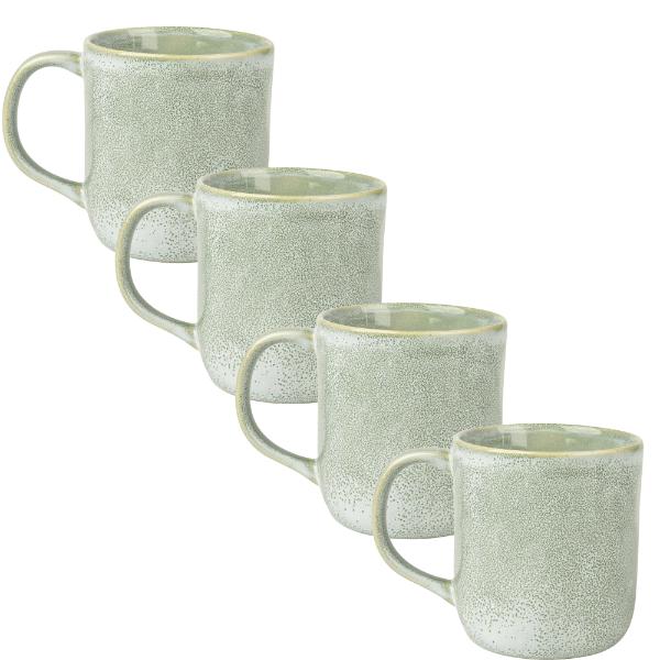 4 Piece Green Mirth Mugs - 350ml