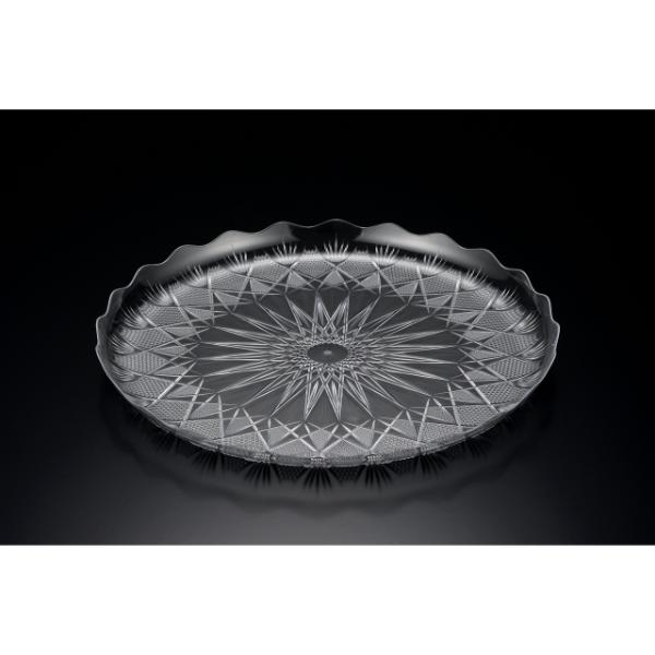 Clear Round Diamond Design Tray - 30.5cm