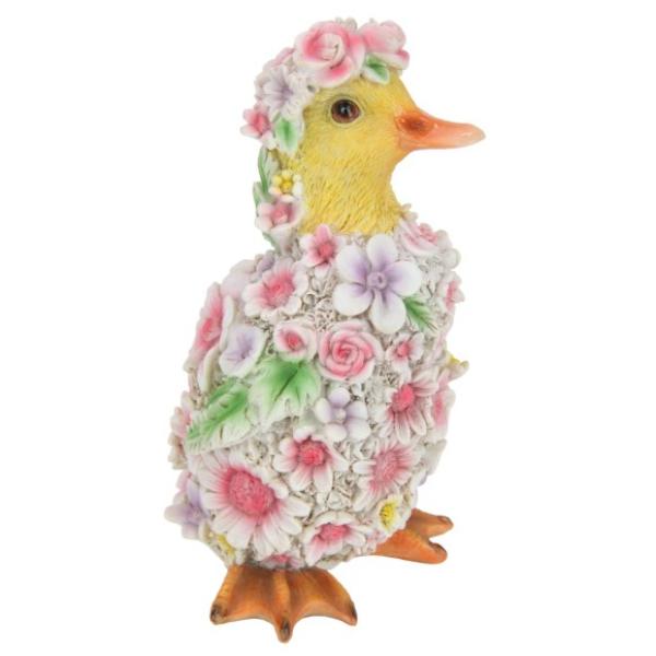 Floral Standing Duck - 17cm