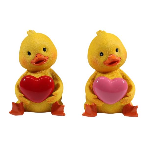 Duck Holding Heart - 9cm