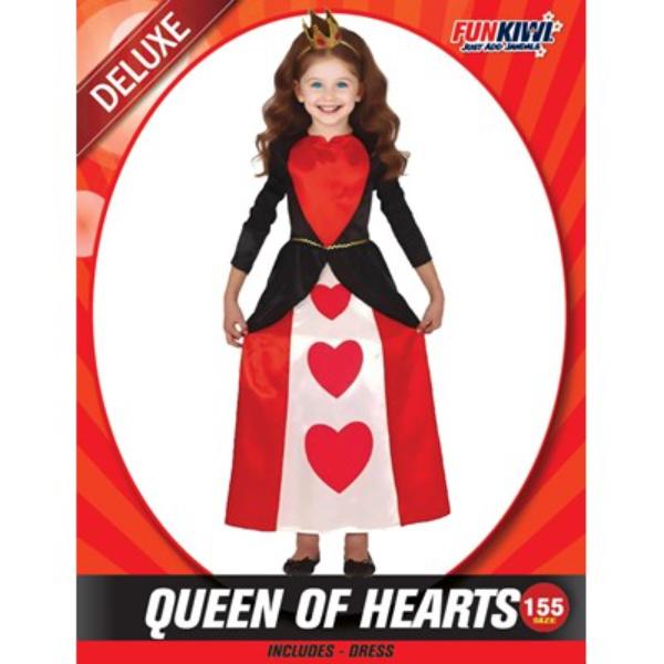 Girls Deluxe Queen Of Hearts Costume - 155cm