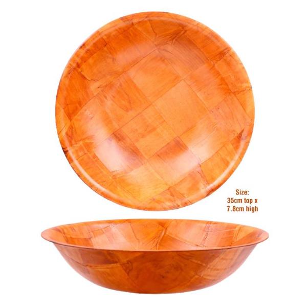 Round Series Wooden Serving Bowl - 35cm