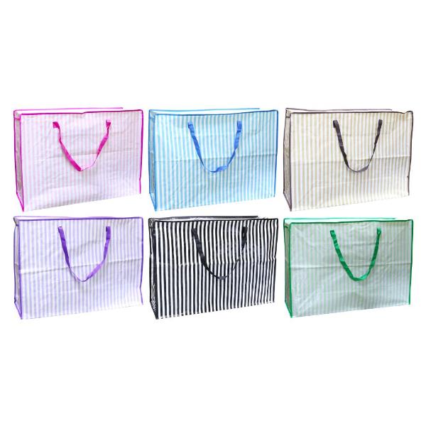 Premium Jumbo Striped Zipper Bag - 85cm x 60cm x 30cm