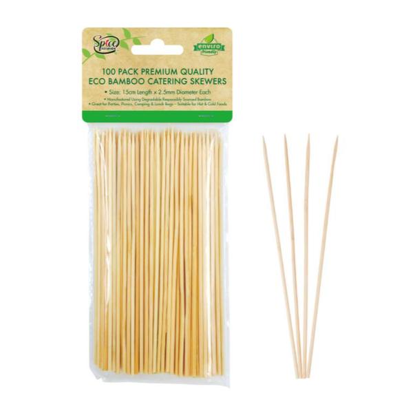 100 Pack Bamboo Catering Skewers - 15cm