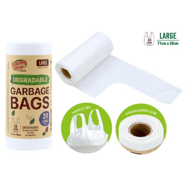 20 Pack Large Degradable Bin Liners - 34L