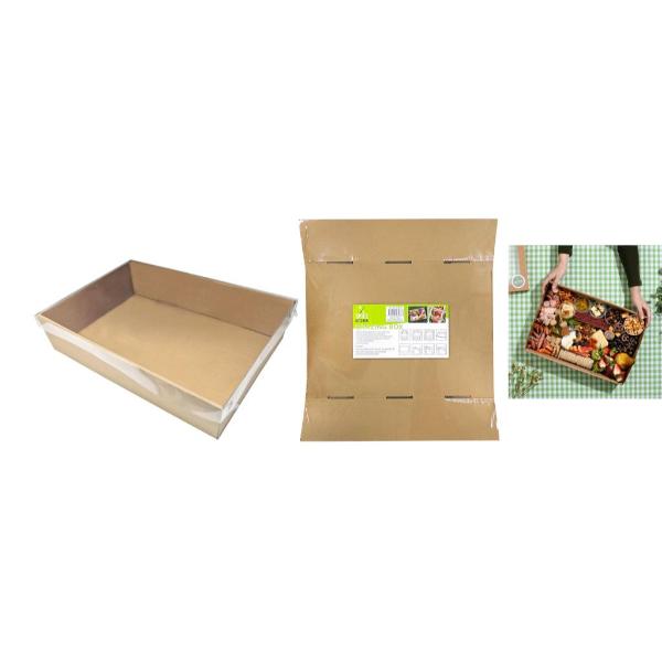 Brown Grazing Box With Clear Lid - 58cm x 28cm x 8cm