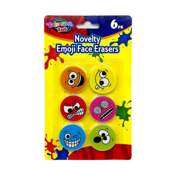 8 Pack Novelty Emoji Erasers