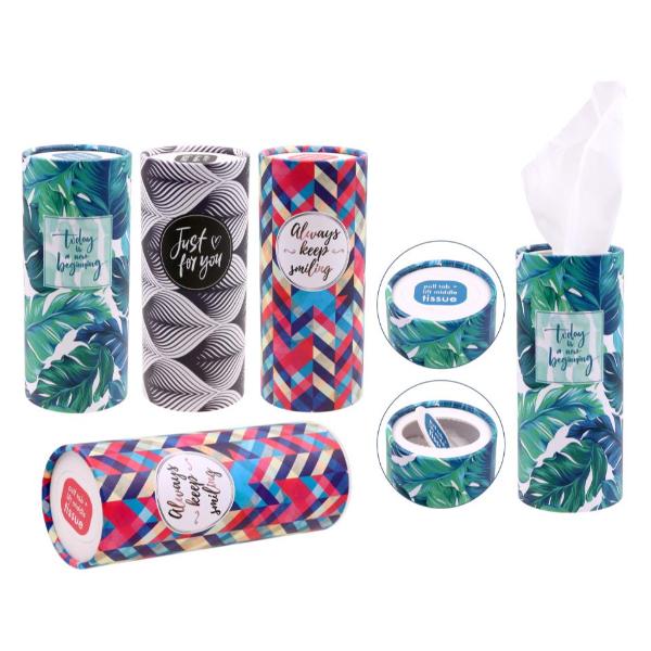 50 Pack Decorative Cylinder Style Car Tissues