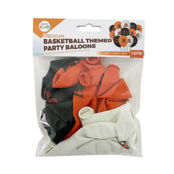 18 Pack Basket Ball Themed Party Balloons
