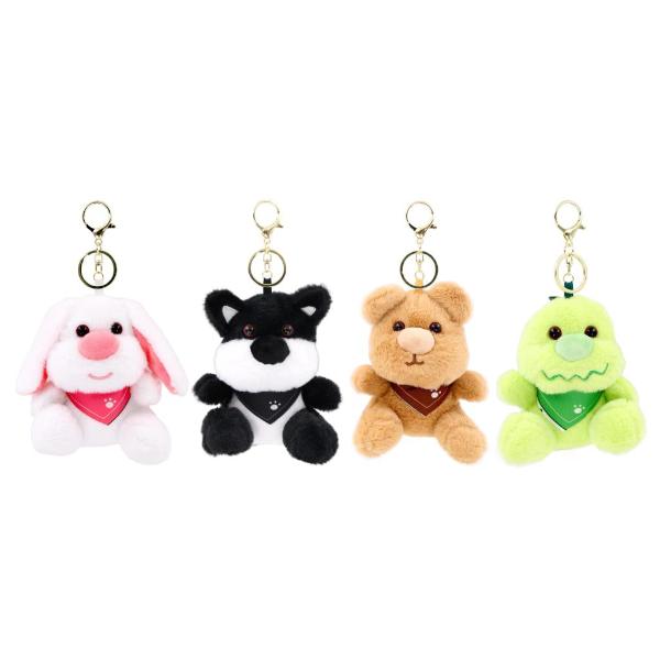 Assorted Animal Meow Plush Keyring