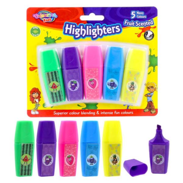 5 Pack Kids Scented Highlighters