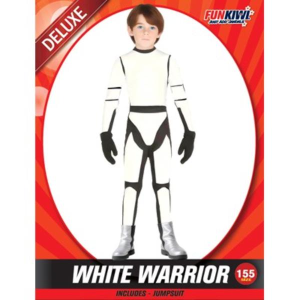 Boys Deluxe White Warrior Costume - 155cm