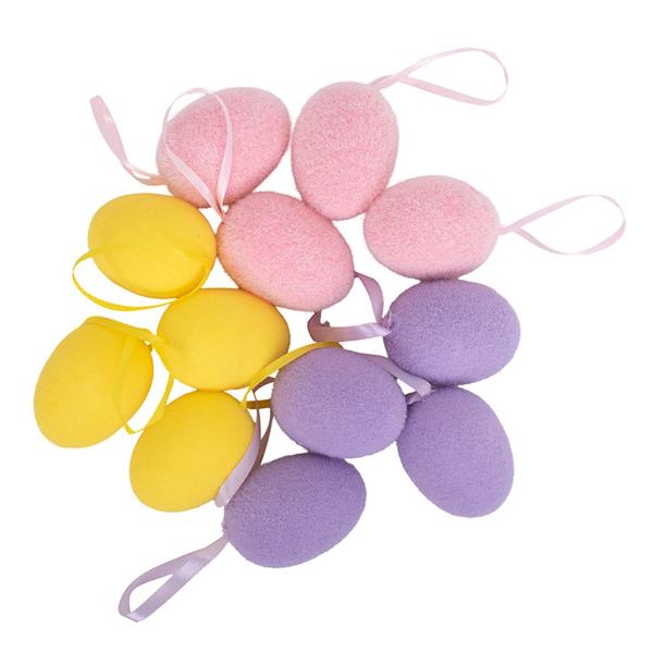 4 Pack Flocked Eggs - 6cm