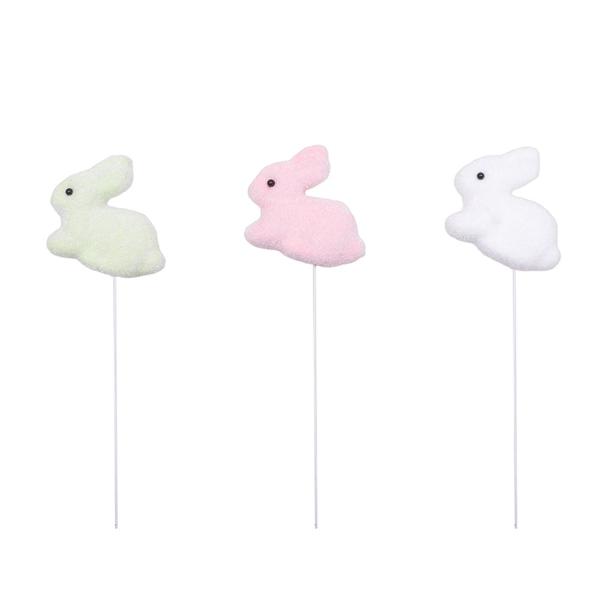 3 Pack Flocked Bunny Pick - 17.5cm