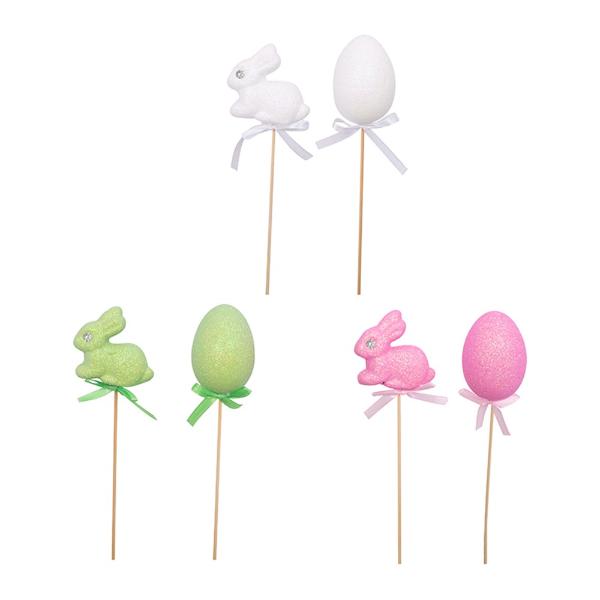 4 Pack Assorted Bunny Egg Pick