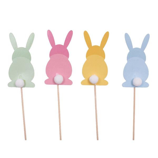 12 Pack Easter Bunny Picks - 3cm x 6cm