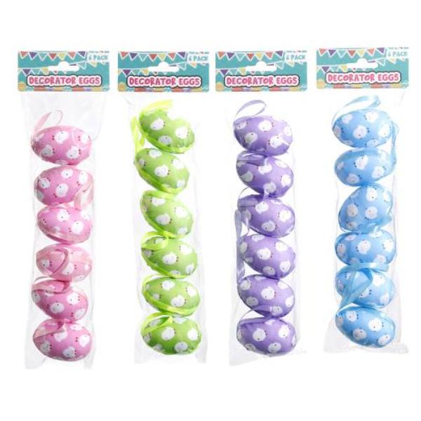 6 Pack Easter Printed Eggs - 4cm x 6cm