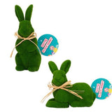Load image into Gallery viewer, Green Easter Flock Bunny - 12cm x 8cm x 19cm
