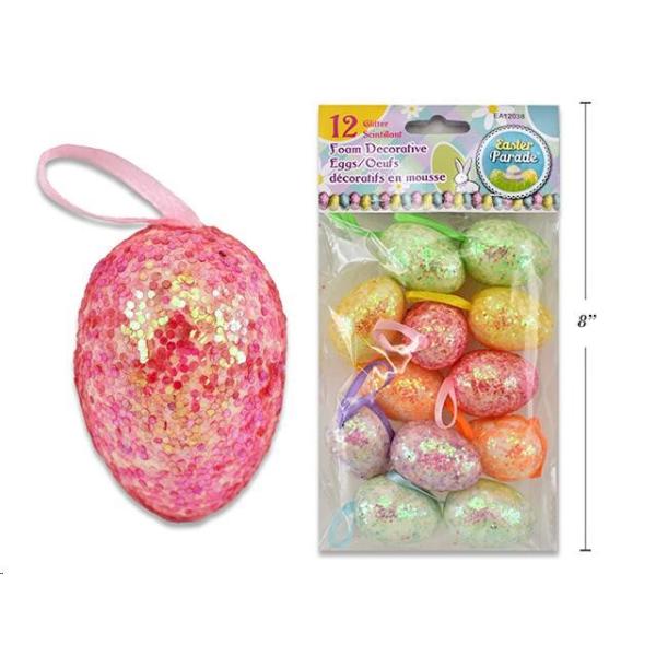 12 Pack Easter Hanging Eggs - 3.8cm