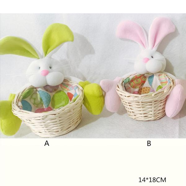 Easter Plush Bunny With Basket - 14cm x 18cm