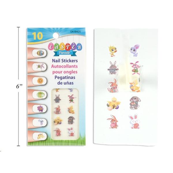 10 Pack Assorted Easter Self Adhesive Glitter Finger Nail Art