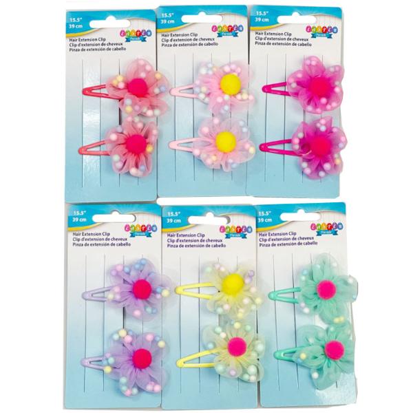 2 Pack Spring Flower Hair Clips - 6cm