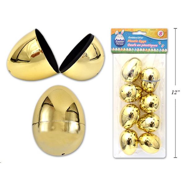 8 Pack Golden Easter Fillable Egg - 6cm