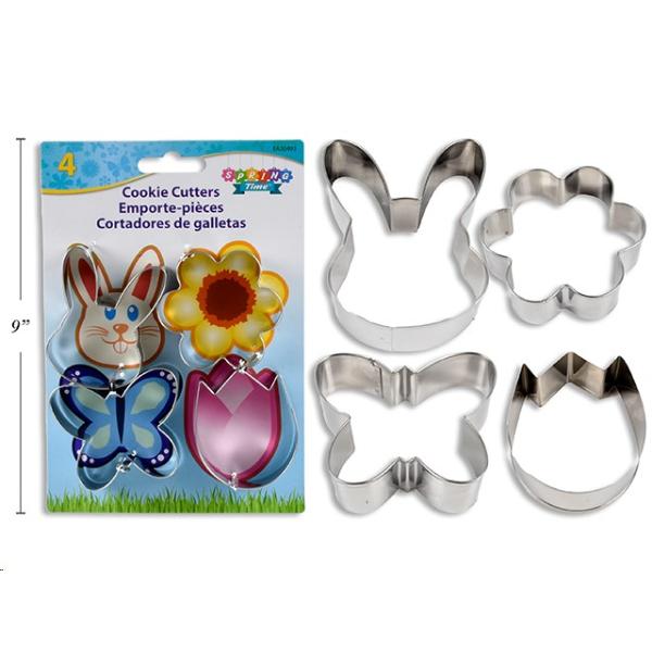 4 Pack Easter Metal Cookie Cutters