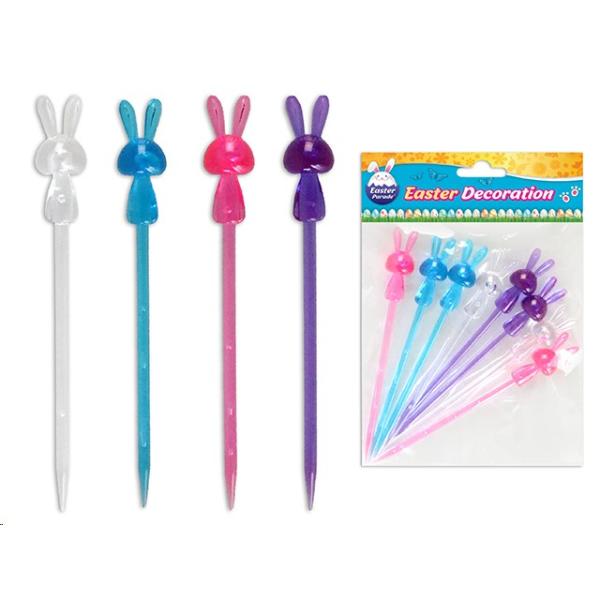 8 Pack Easter Bunny Cocktail Picks - 10.8cm