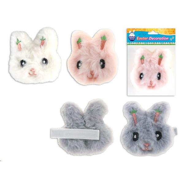 Easter Embroidered Plush Bunny Hair Clip - 6cm x 5.7cm