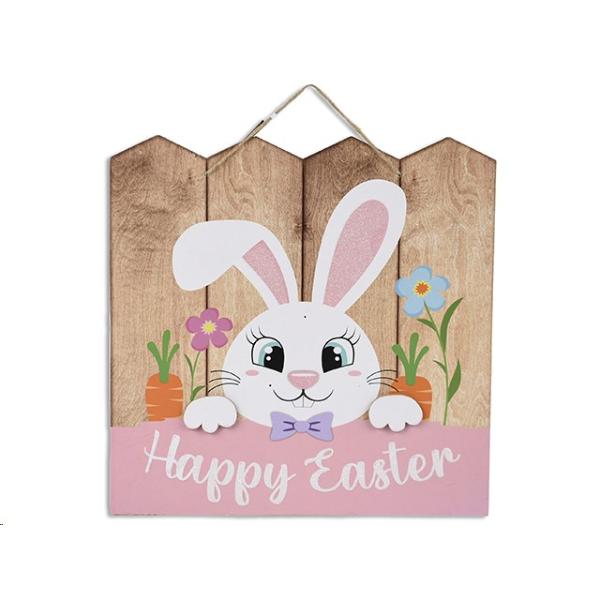 Easter Glitter MDF Bunny Plaque - 29cm x 29cm