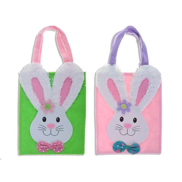 Easter Felt Tote Bag With Fur Ears Bunny - 25cm x 20cm