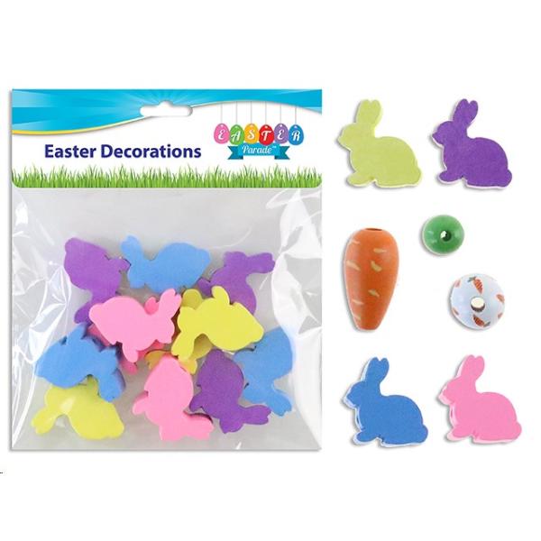 12 Pack Easter Wooden Beads