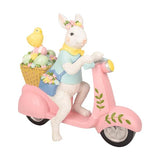 Load image into Gallery viewer, BUNNY ON VESPA W/EGGS POLYRESIN 48X18.5X43CM
