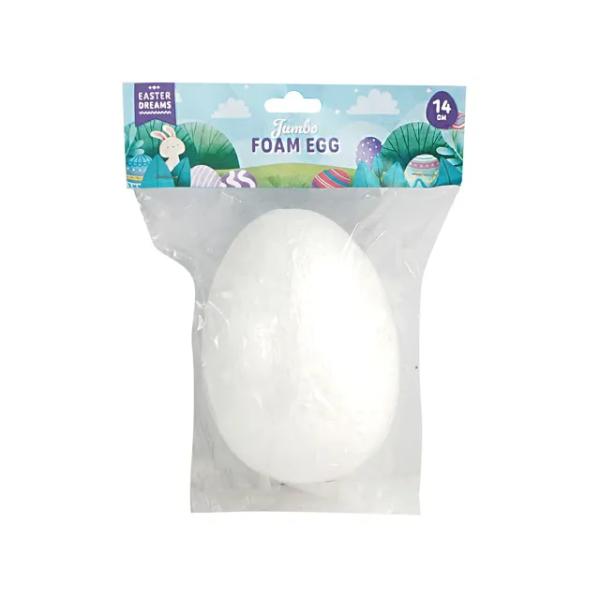 Easter Jumbo White Diy Foam Egg - 9.5cm x 14cm