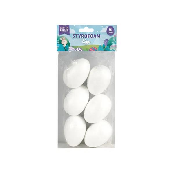 6 Pack Easter Diy Foam Eggs - 6.3cm x 4.5cm