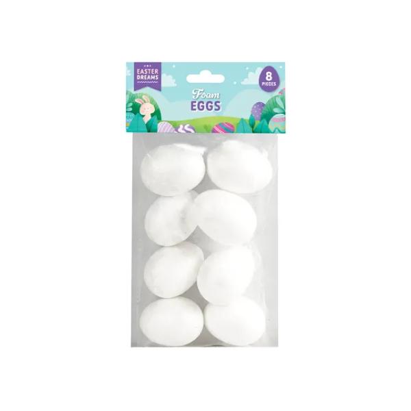 8 Pack Easter Diy Foam Eggs - 5.9cm x 4.2cm