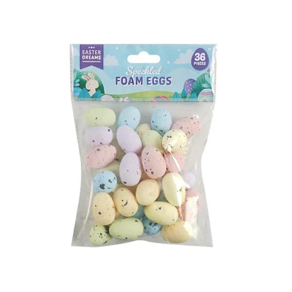 36 Pack Easter Speckled Foam Eggs - 3cm x 2cm