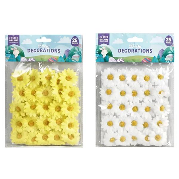 25 Pack Easter Daisy Decorations - 3.5cm