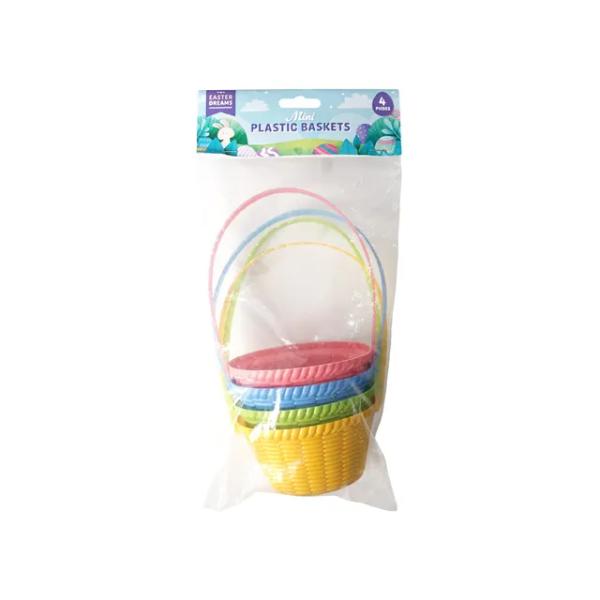 4 Pack Easter Mini Easter Baskets - 9.5cm x 6.5cm x 5.5cm