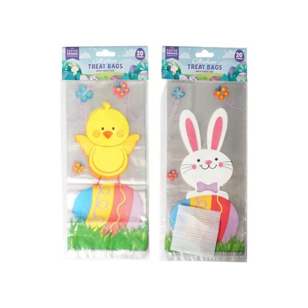 20 Pack Easter Cello Candy Bags - 28cm x 13cm