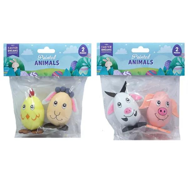 2 Pack Assorted Easter Painted Animals