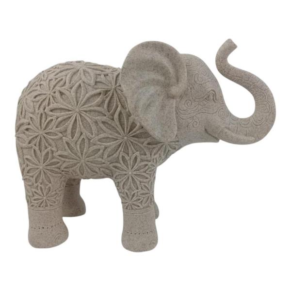 Floral Patterned Standing Elephant - 20cm