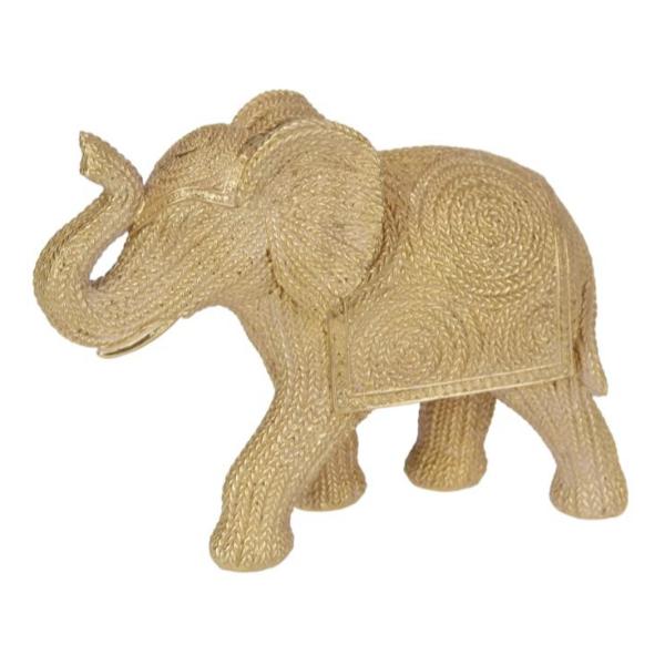 Gold Knit Finish Elephant - 20cm
