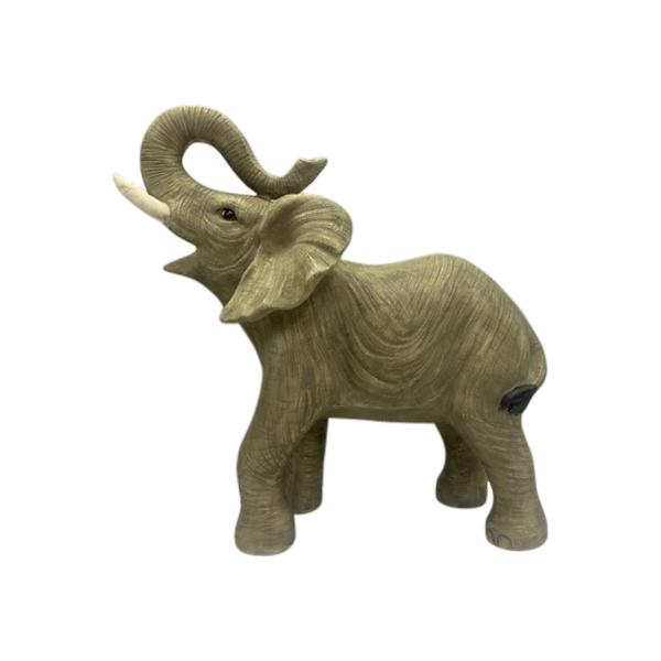 Standing Elephant With Raised Trunk - 30cm