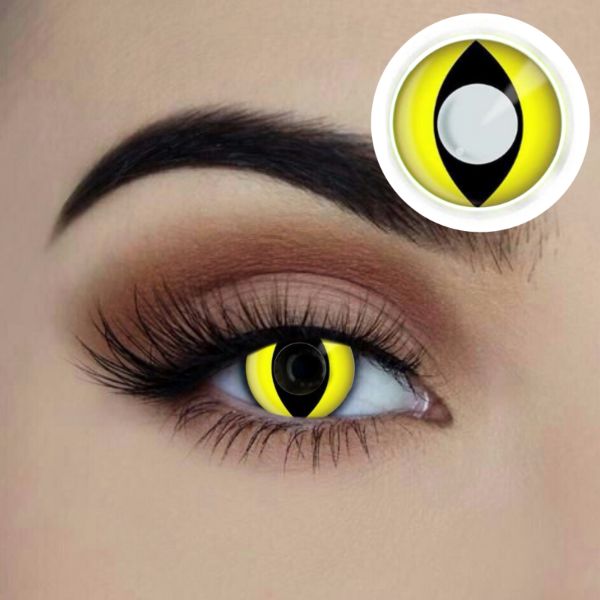 Yellow Cat Starry Eyed Yearly Contact Lenses